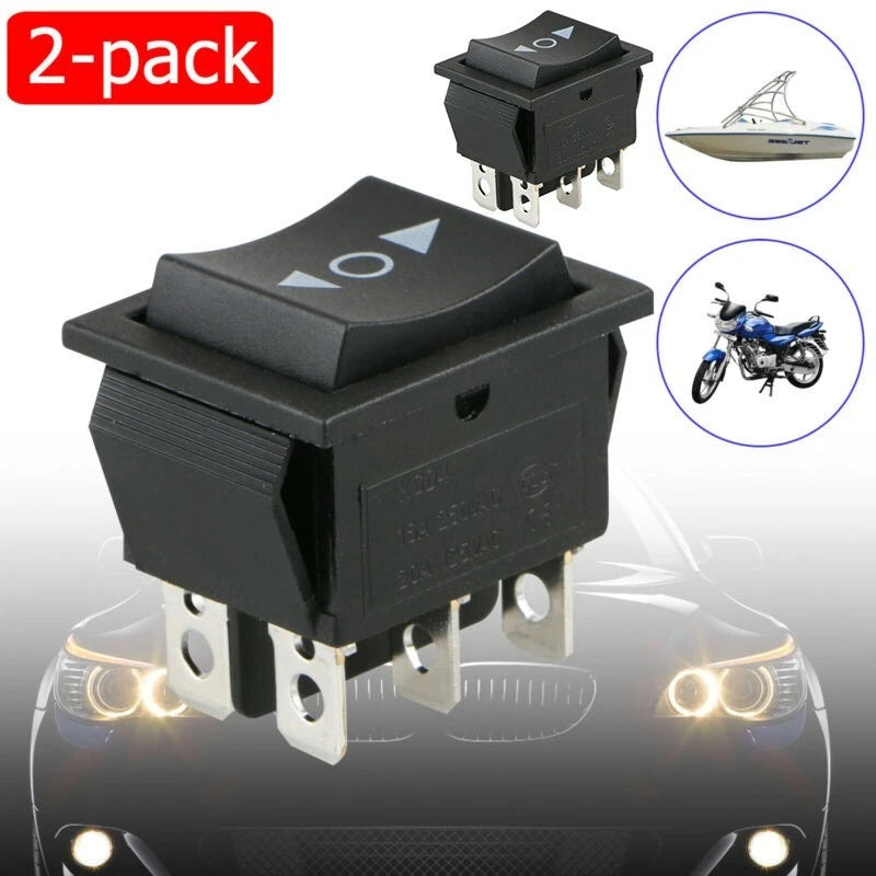 2X Momentary Rocker Switch 6-Pins for Car Boat Motorcycle