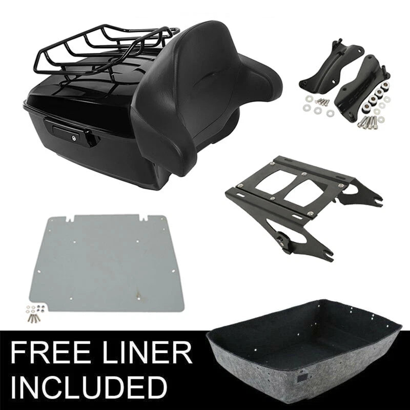 Trunk Backrest Pad Rack Mount Plate for Harley Touring (2014–2026)