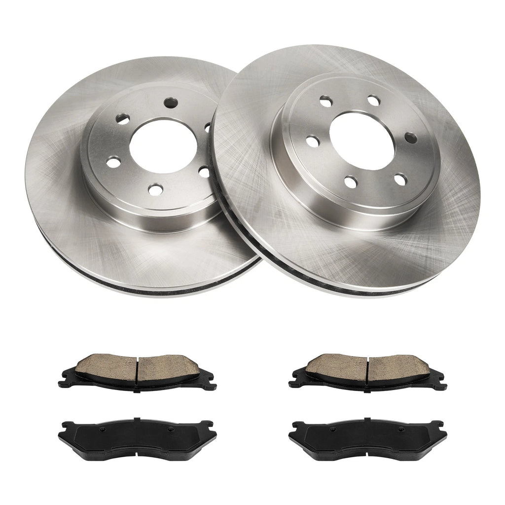Front Vented Brake Rotors Ceramic Pads Kit for Dodge Durango (2003–2003)