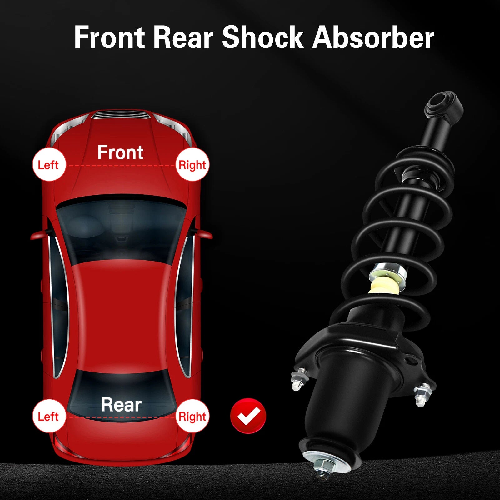 Set of 2 Rear Shocks Struts & Coil Spring Assembly for Toyota Prius (2004–2009)