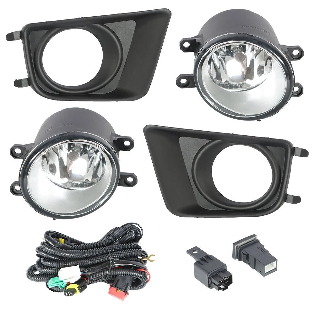 Set of 2 Fog Lamps Assembly with Switch, Bulbs, Wiring for Toyota Corolla (2012–2015)
