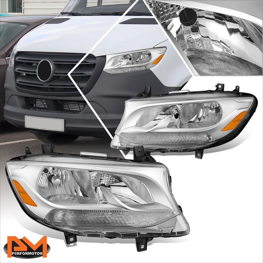Chrome/Amber Headlights for Mercedes Benz Sprinter 1500-4500 (2019–2024)