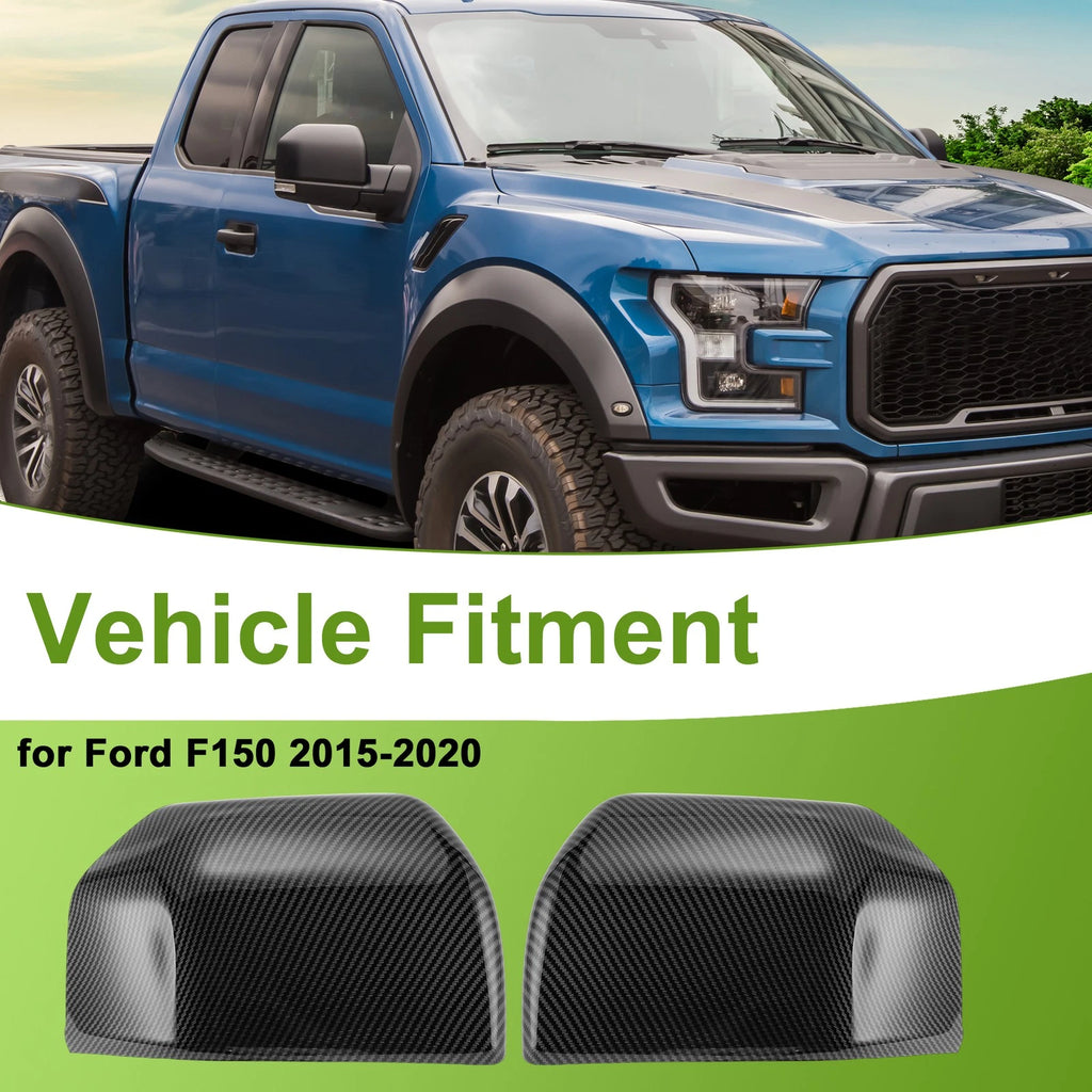2X Side Mirror Cover Caps for Ford F150 (2015–2020) Black