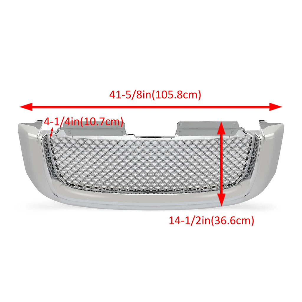 Chrome Luxury Mesh Front Upper Hood Bumper Grille for GMC Envoy (2002–2008)