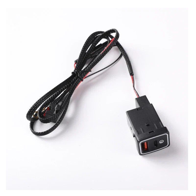 Port Socket for Nissan Sentra Altima Switch Button Convert USB-C PD USB-A QC3.0