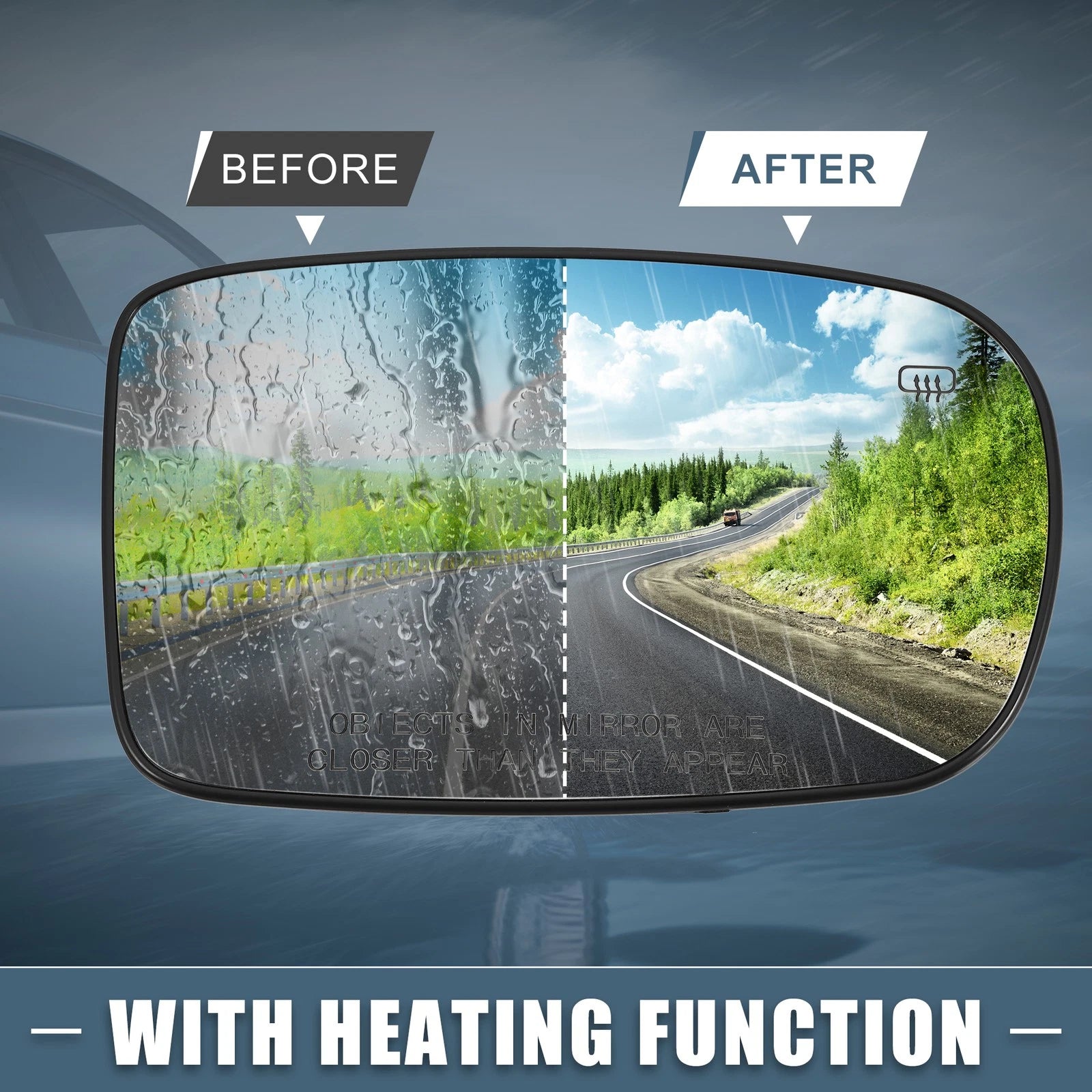Heated Mirror Glass Right 68101146AA for Chrysler 200, Dodge Charger (2011–2021)