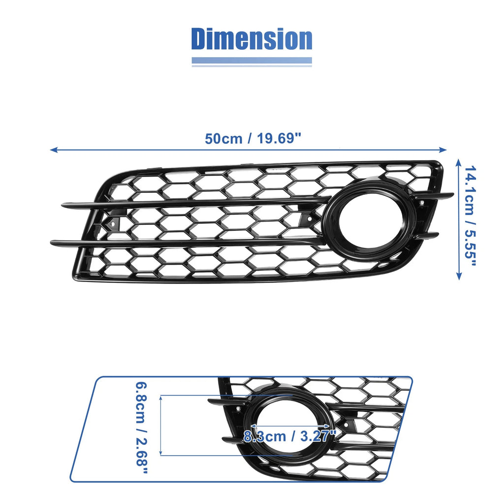 1 Pair Fog Light Mesh Grille Cover for Audi A4 B8 (2008–2012) 8K0807682C