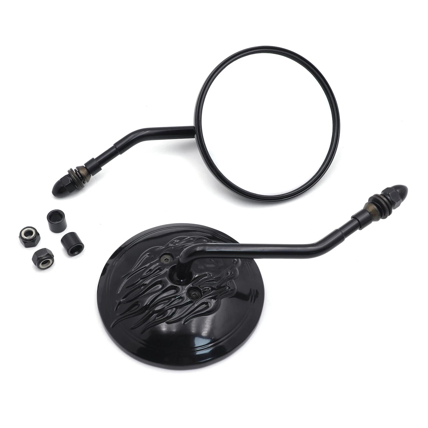 Side Mirrors for Harley Softail Dyna Sportster Touring (Black Round)