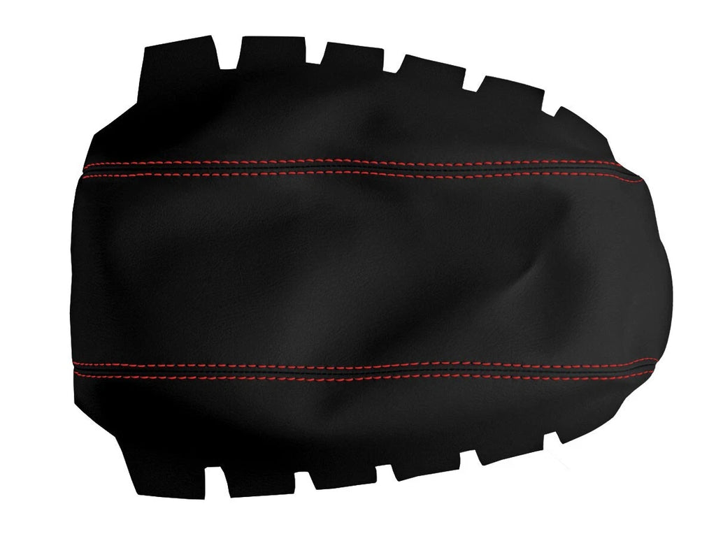 Leather Synthetic Console Armrest Cover for Acura MDX (2014–2020) Red Stitch