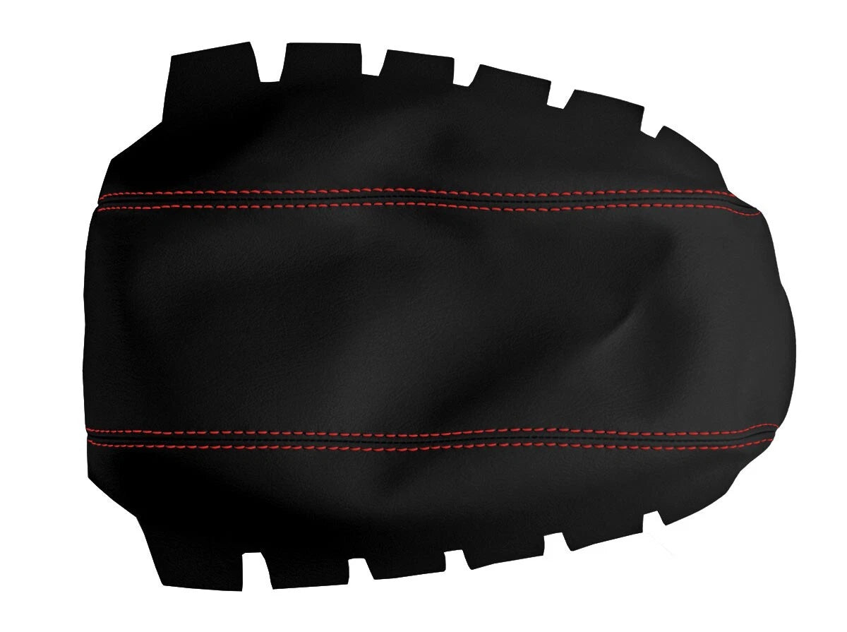 Leather Synthetic Console Armrest Cover for Acura MDX (2014–2020) Red Stitch
