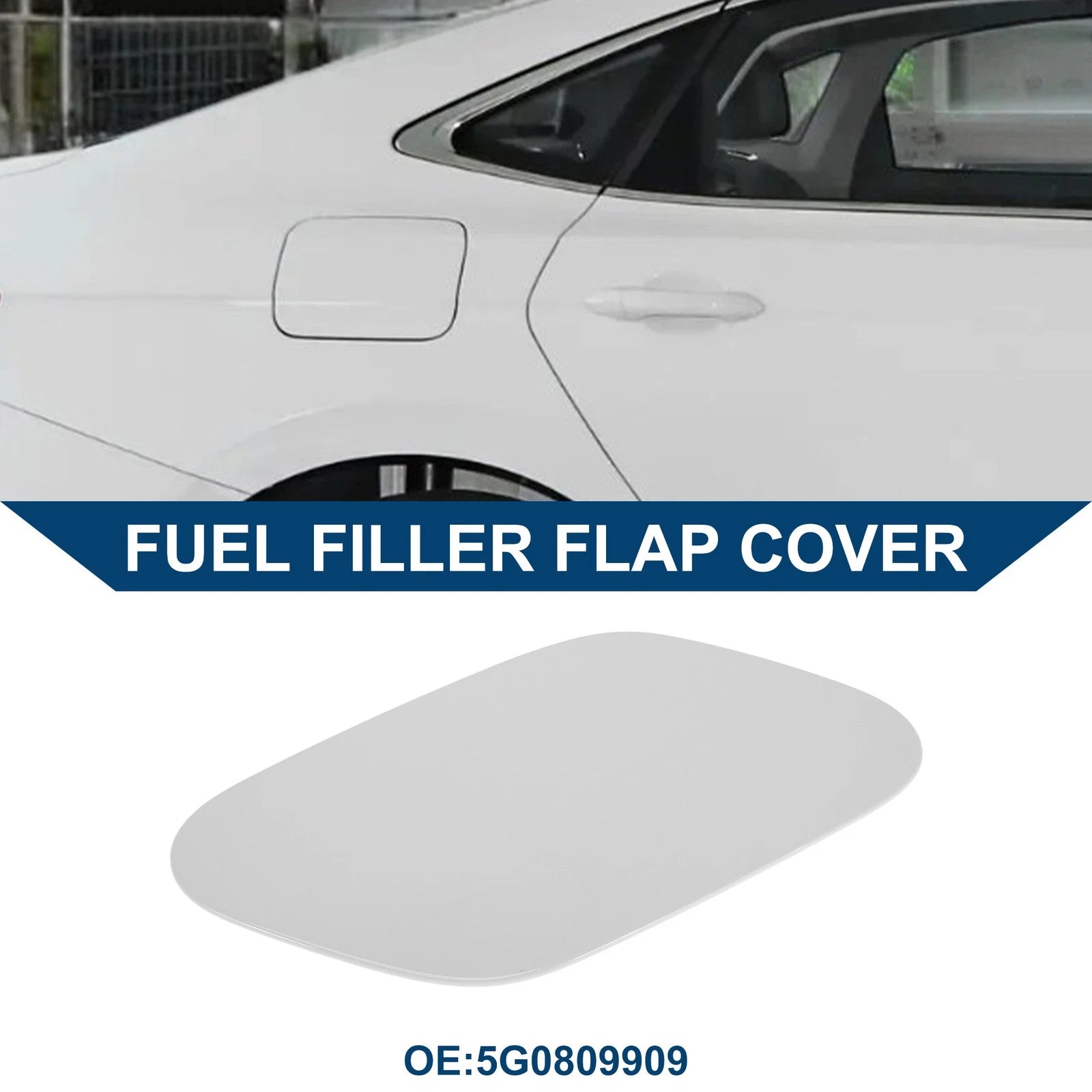 Fuel Tank Door Cap for Volkswagen Golf (2014–2018) White Filler Flap Cover