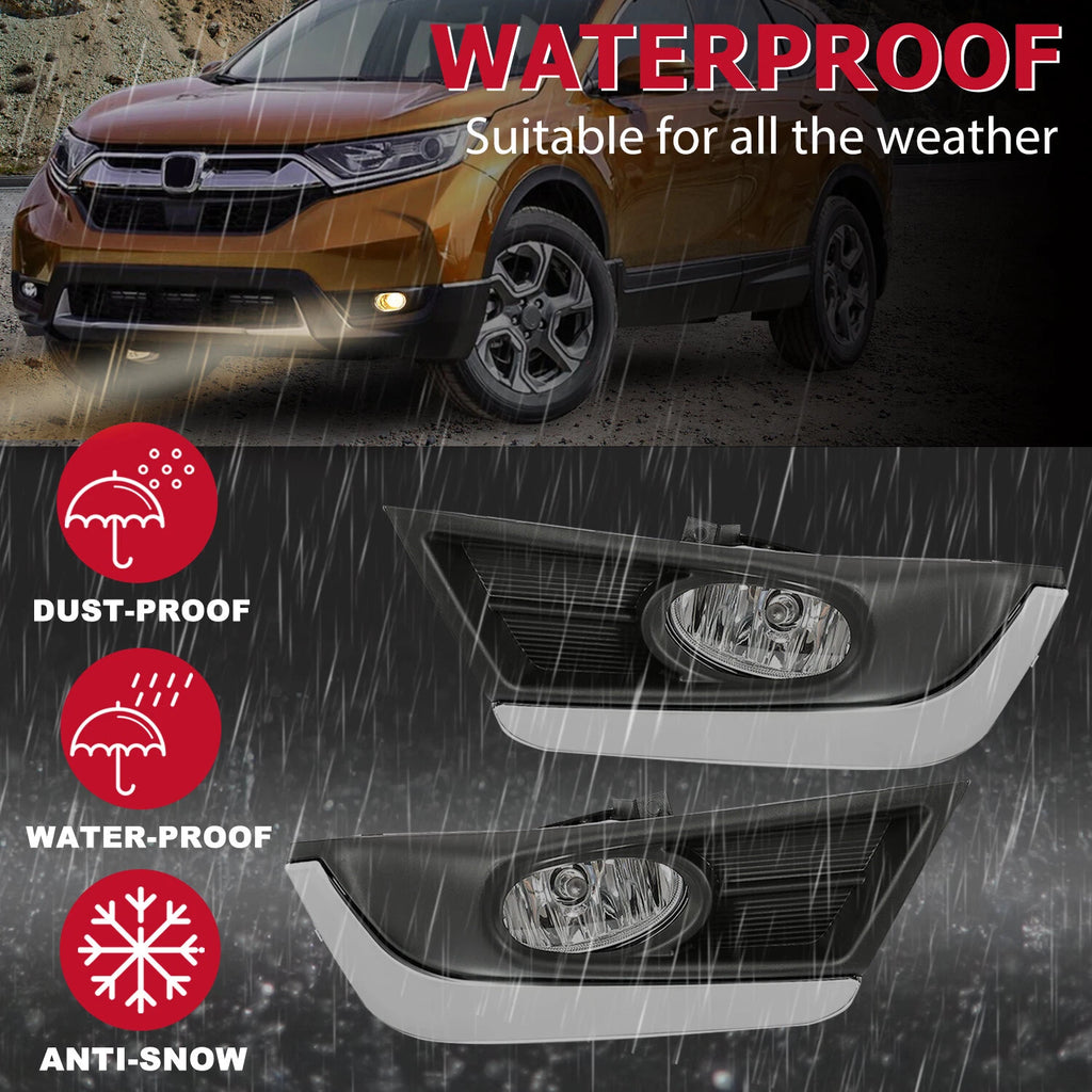 Fog Light Lamps with Chrome Bezel for Honda CR-V (2017-2019)