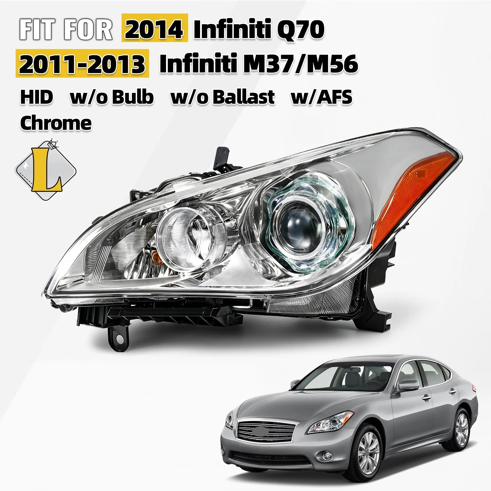 HID Headlight for Infiniti M37 (2011–2014) AFS Left Side