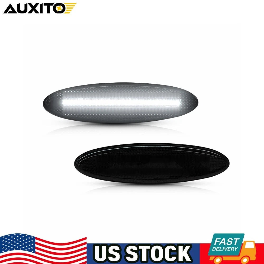 2X Smoked Lens White LED Side Marker Lights for Corvette C5 (1997–2004)