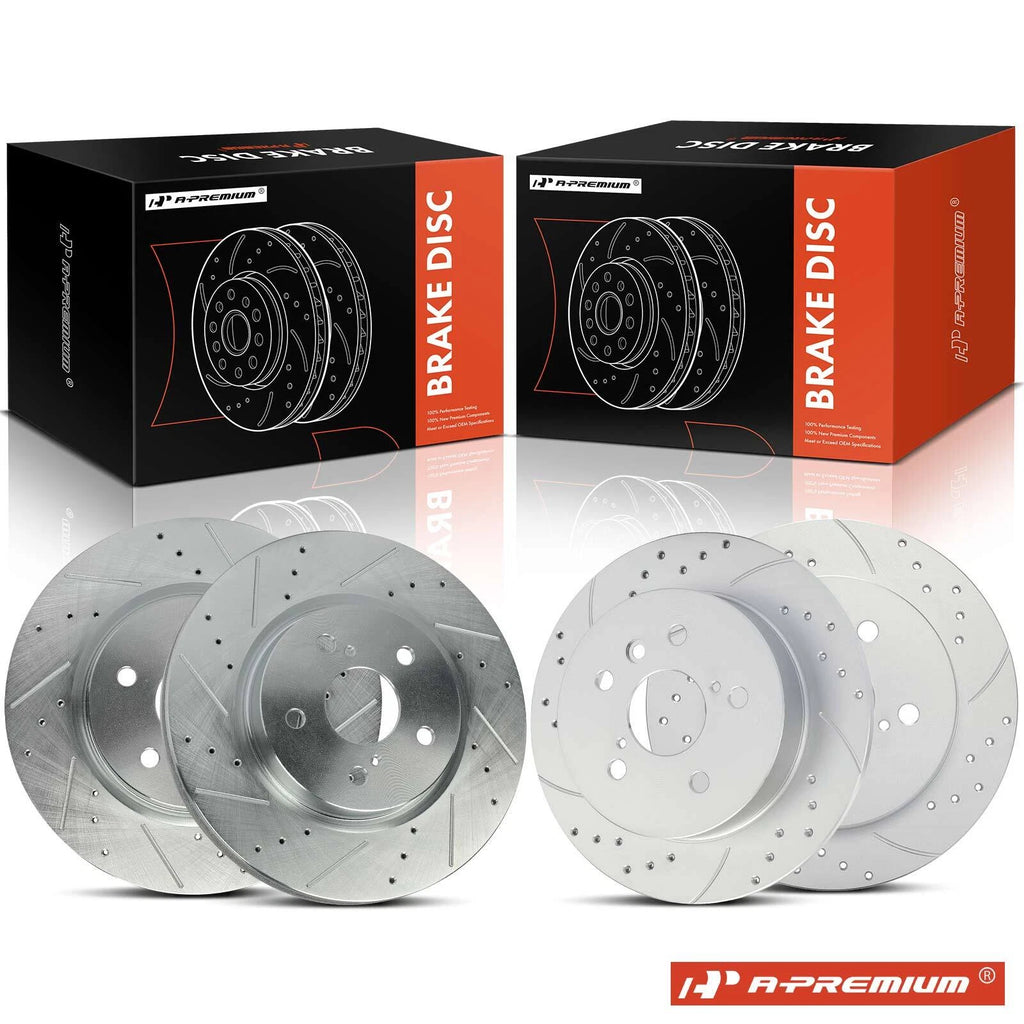 Drilled Brake Rotors Front & Rear for Toyota Camry 2018-2023 (4)