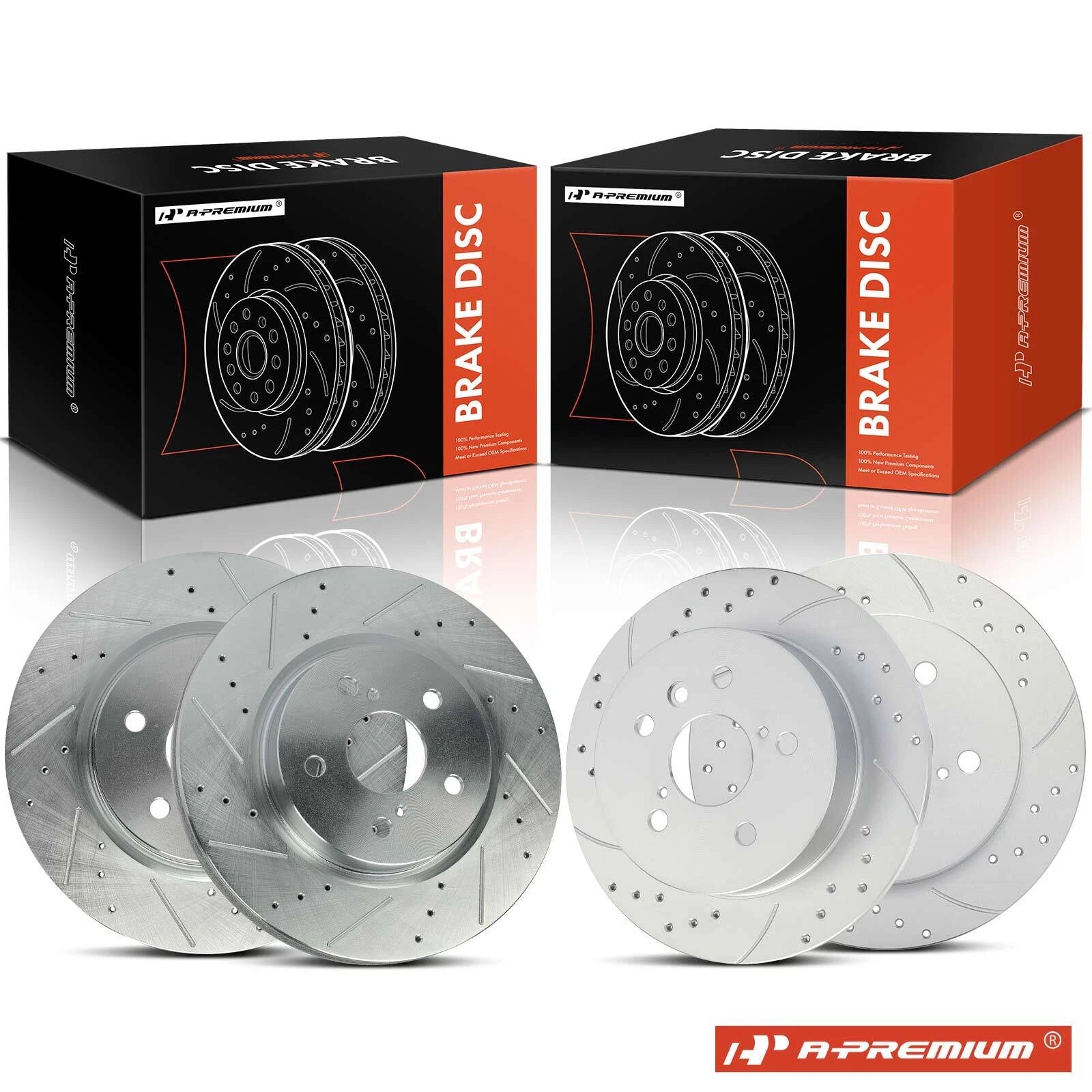 Drilled Brake Rotors Front & Rear for Toyota Camry 2018-2023 (4)