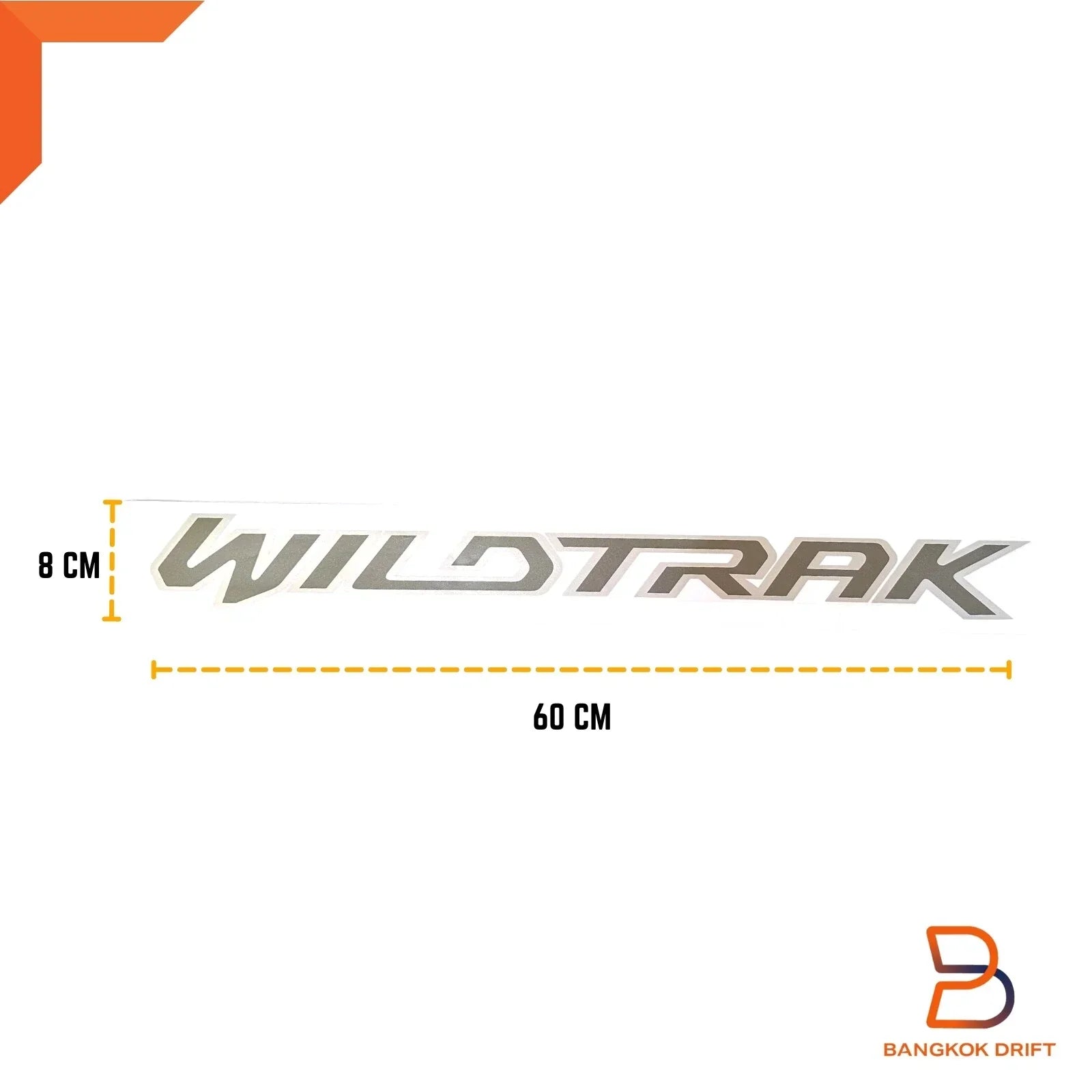 Silver WILDTRAK Side Front Door Decal Sticker for Ford Ranger (2018-2021)