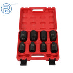 Set of 8 Deep Impact Sockets for Spindle Axle Nut (29mm-39mm)