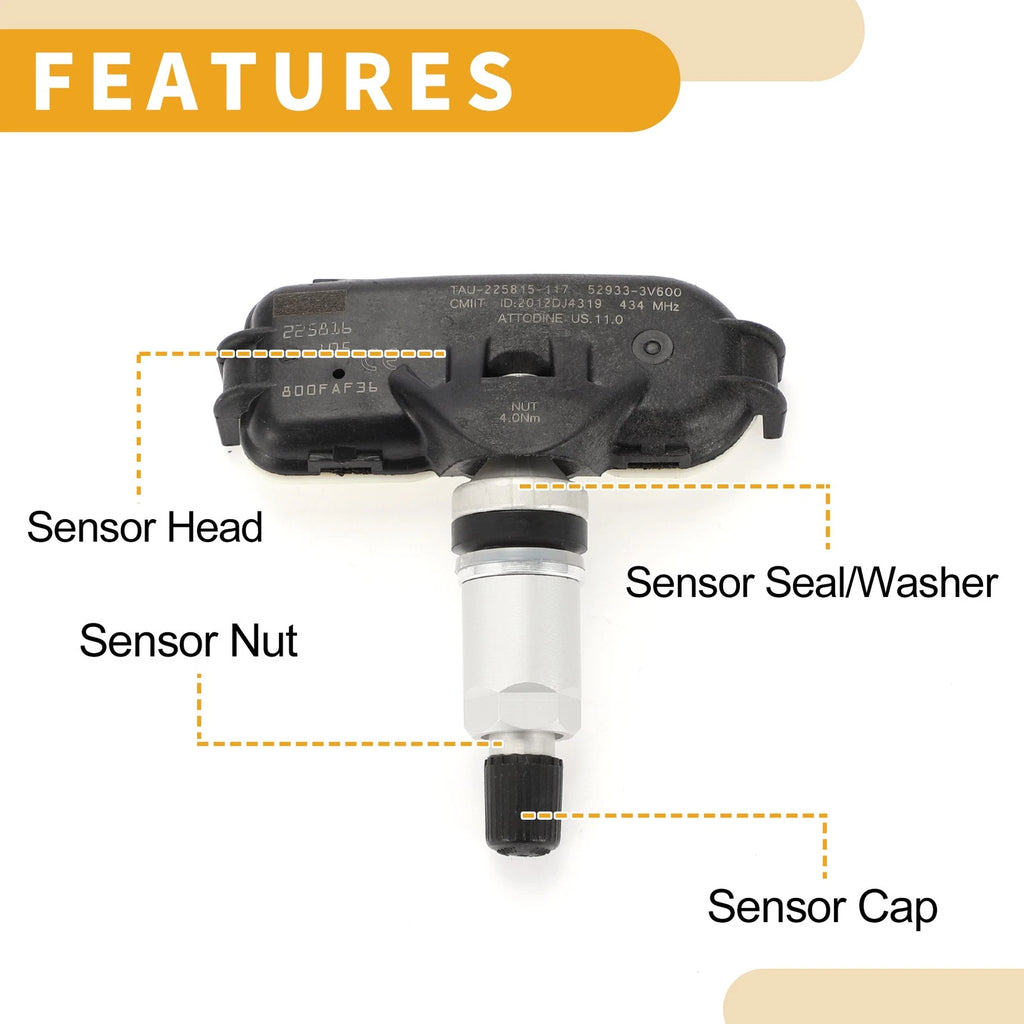 Tire Pressure Sensor for Hyundai Azera (2014–2017) TPMS 529333V600 433MHz