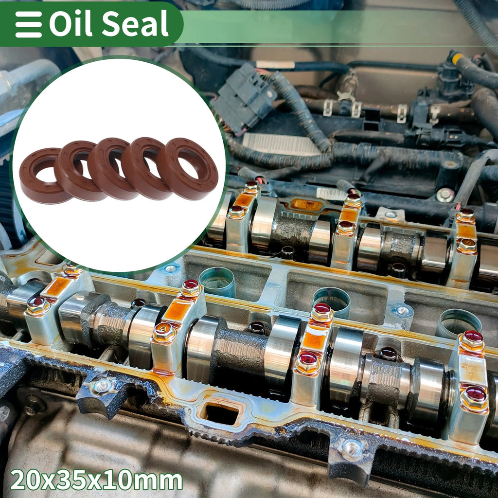 Set of 5 Oil Seal Rotary Shaft Seal FKM Rubber 20x35x10mm