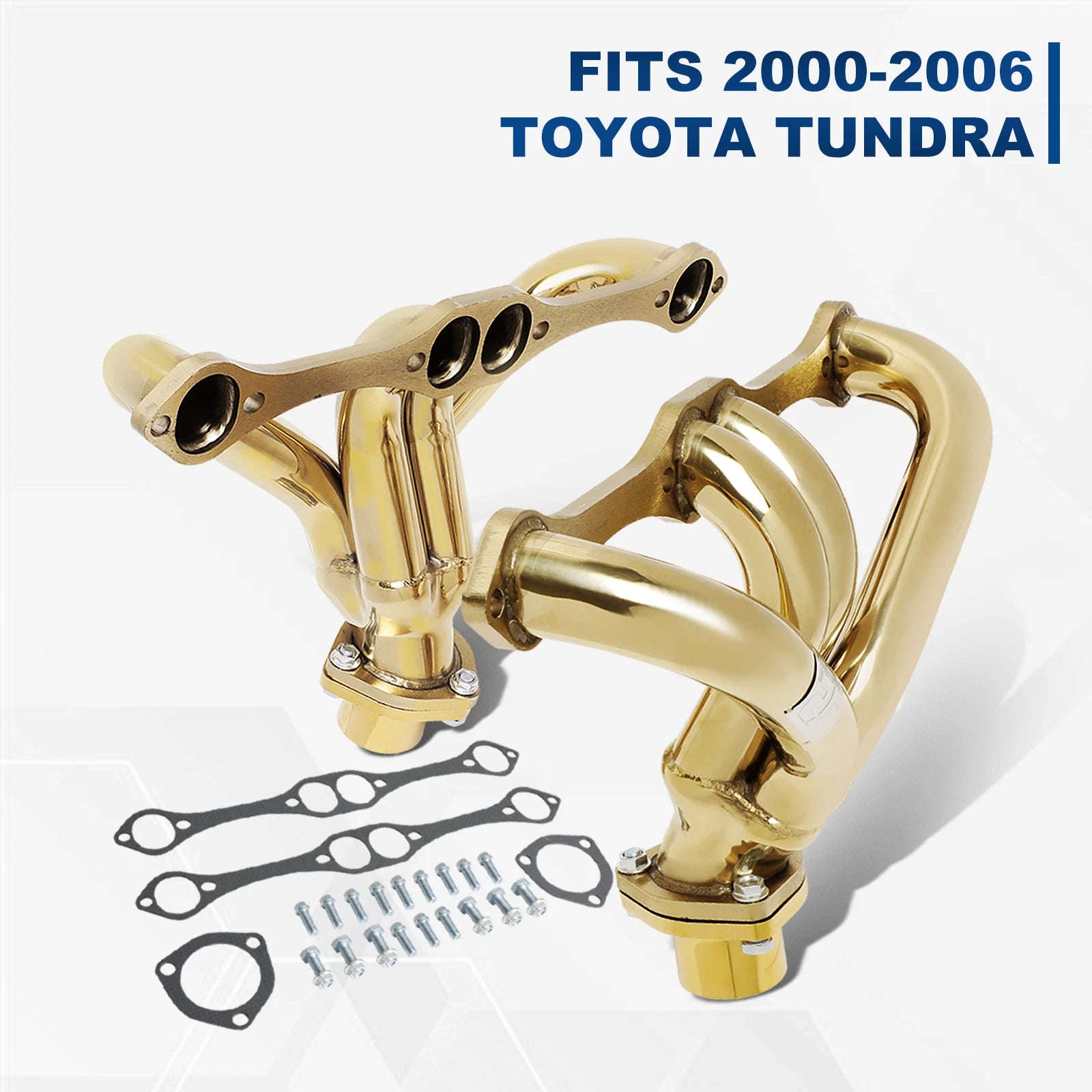 Stainless Steel Gold Exhaust Header for Street Rod SBC Small Block V8 (1923–1949)