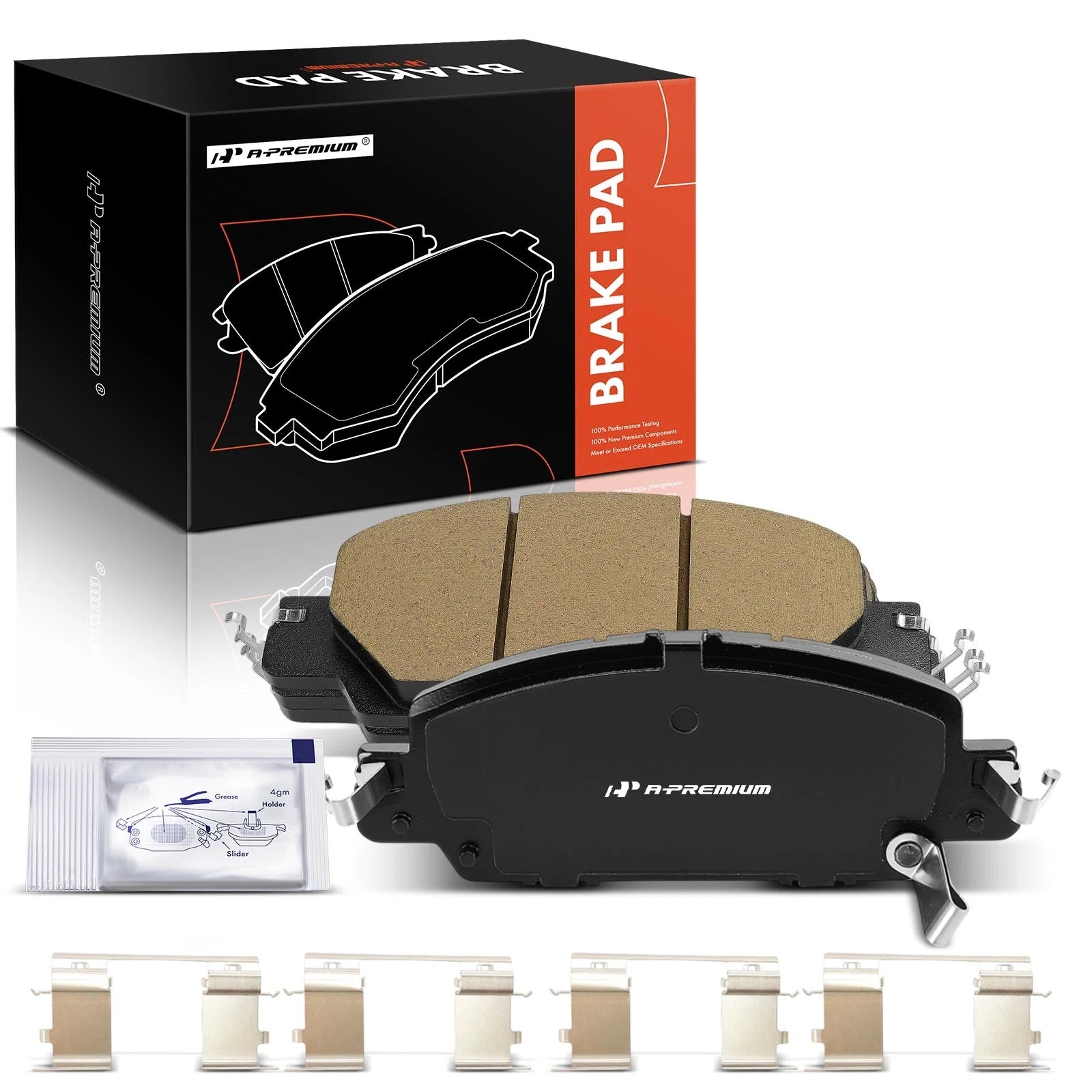 Set of 4 Front Side Ceramic Brake Pads for Honda Accord (2016–2017)
