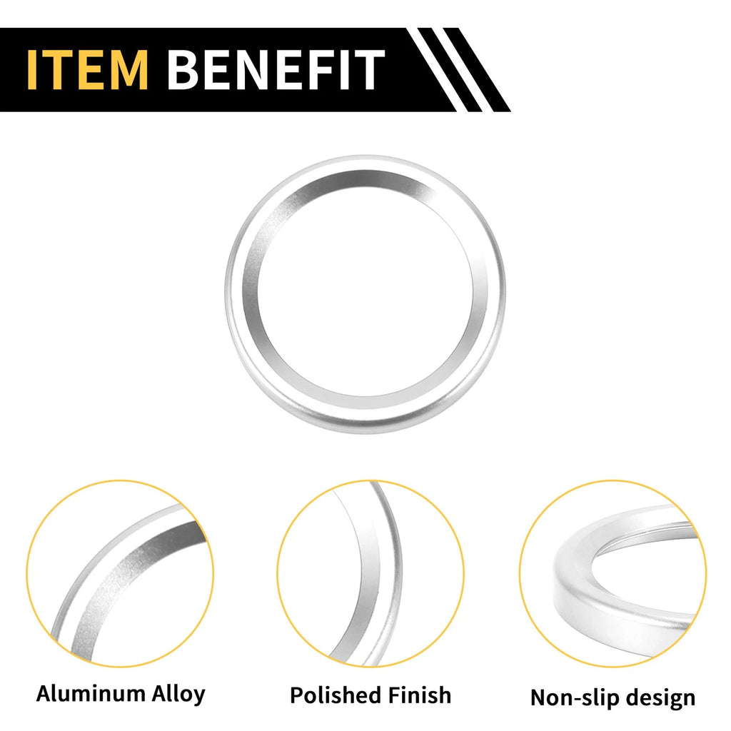 Engine Start Stop Button Knob Cover Ring for Ford Maverick (2022) Silver Tone