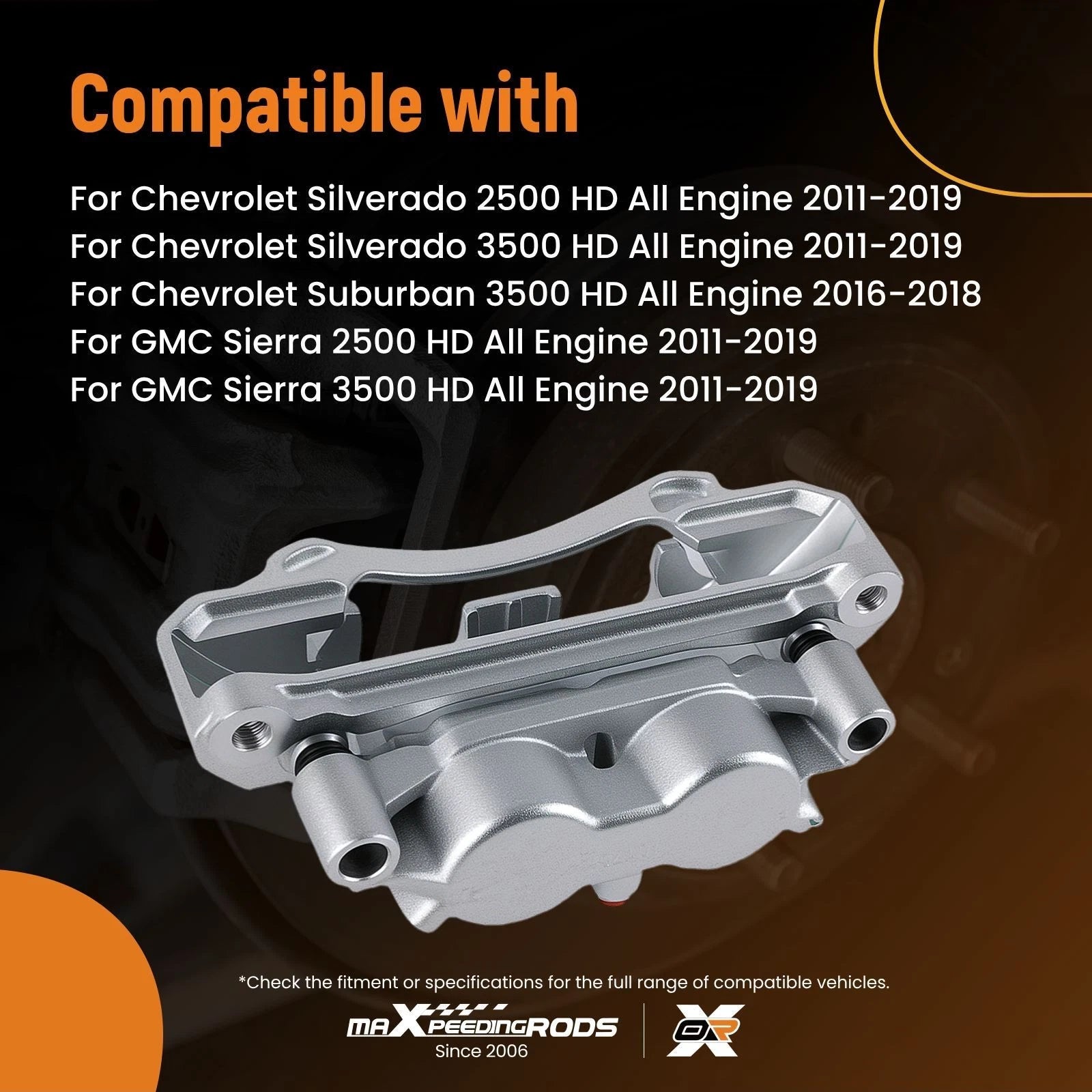 Front Left & Right Brake Caliper Kit for Chevrolet Silverado 2500HD/3500HD (2001–2019)