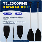 2-Pack Telescopic Canoe Paddle for Universal Use (39" to 60") - FO4720-M2