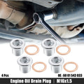 M16x1.5 Engine Oil Drain Plug Screws (4 Pcs) with Gaskets for Nissan