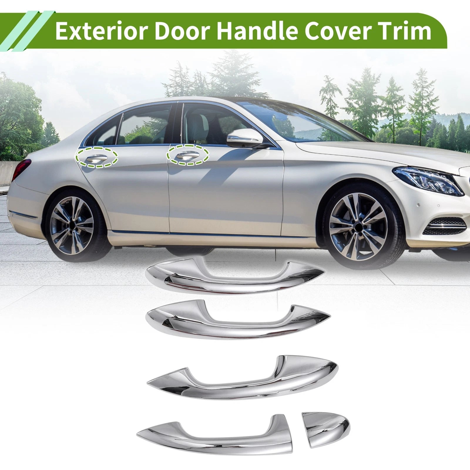 Exterior Door Handle Cover Trim for Mercedes-Benz C GLC Class (2015–2021)
