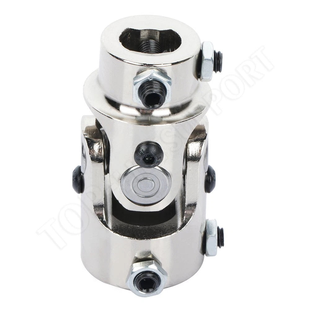 Chrome Universal Steering Shaft U Joint Coupler for Various Models