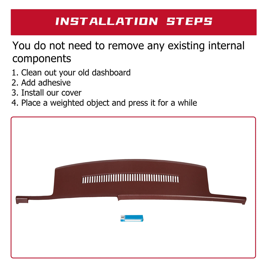 Molded Dash Cover Overlay for Chevy GMC Sierra Silverado (1988-1994)