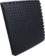 Set of 8 Black EVA Foam Interlocking Exercise Mats for Gym Fitness Yoga
