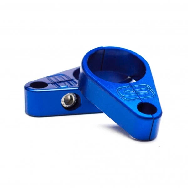 Streamline Billet Blue Front Brake Line Clamps for Houser Lonestar Walsh