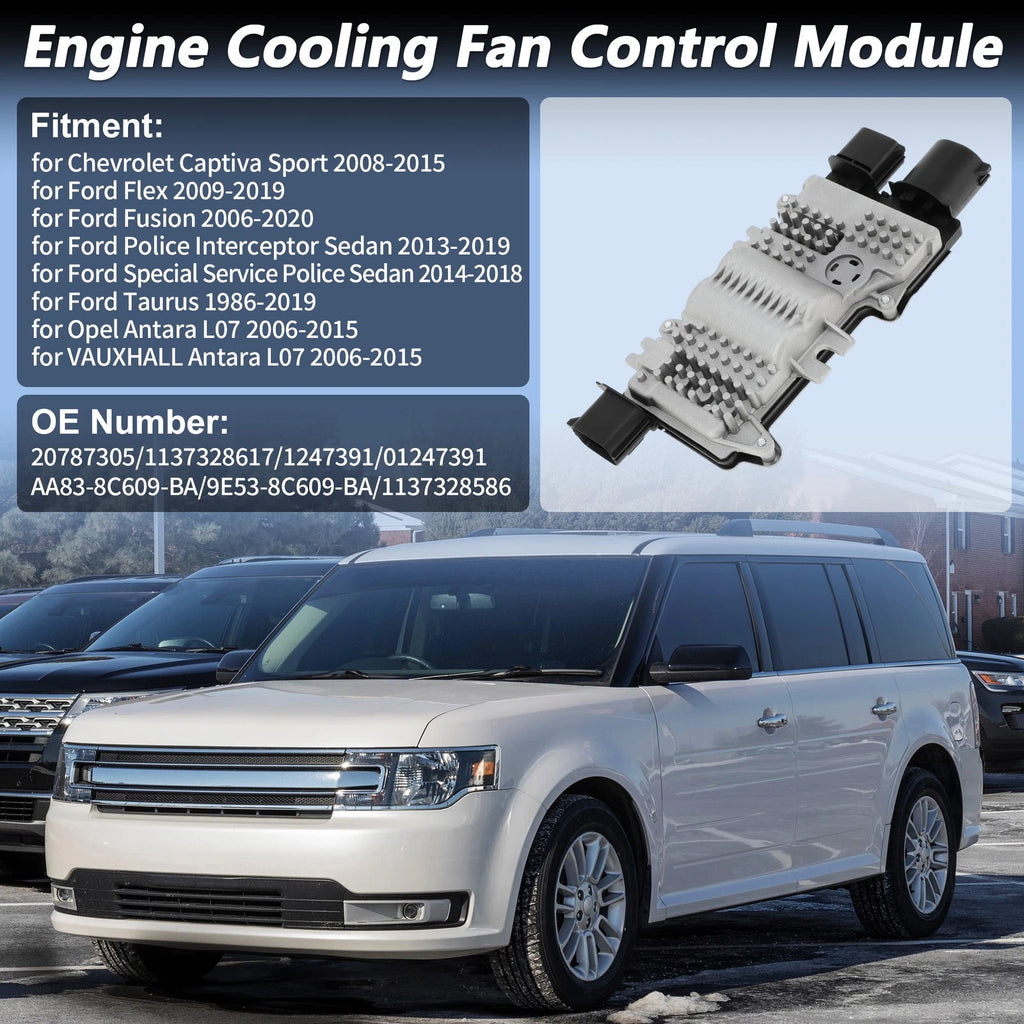 Engine Cooling Fan Control Module for Ford Flex Fusion Taurus (2009–2019)