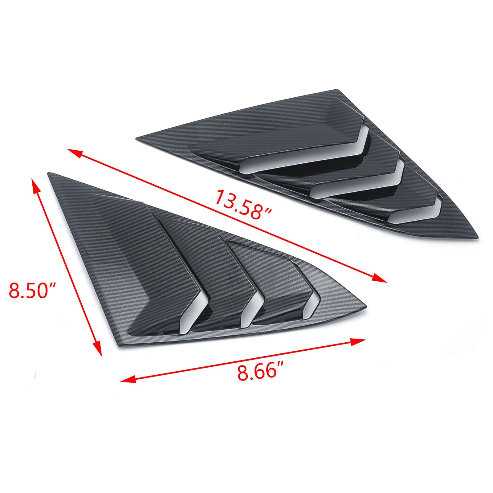 Quarter Window Louver Cover for Honda Civic (2016-2021) Rear Side ABS