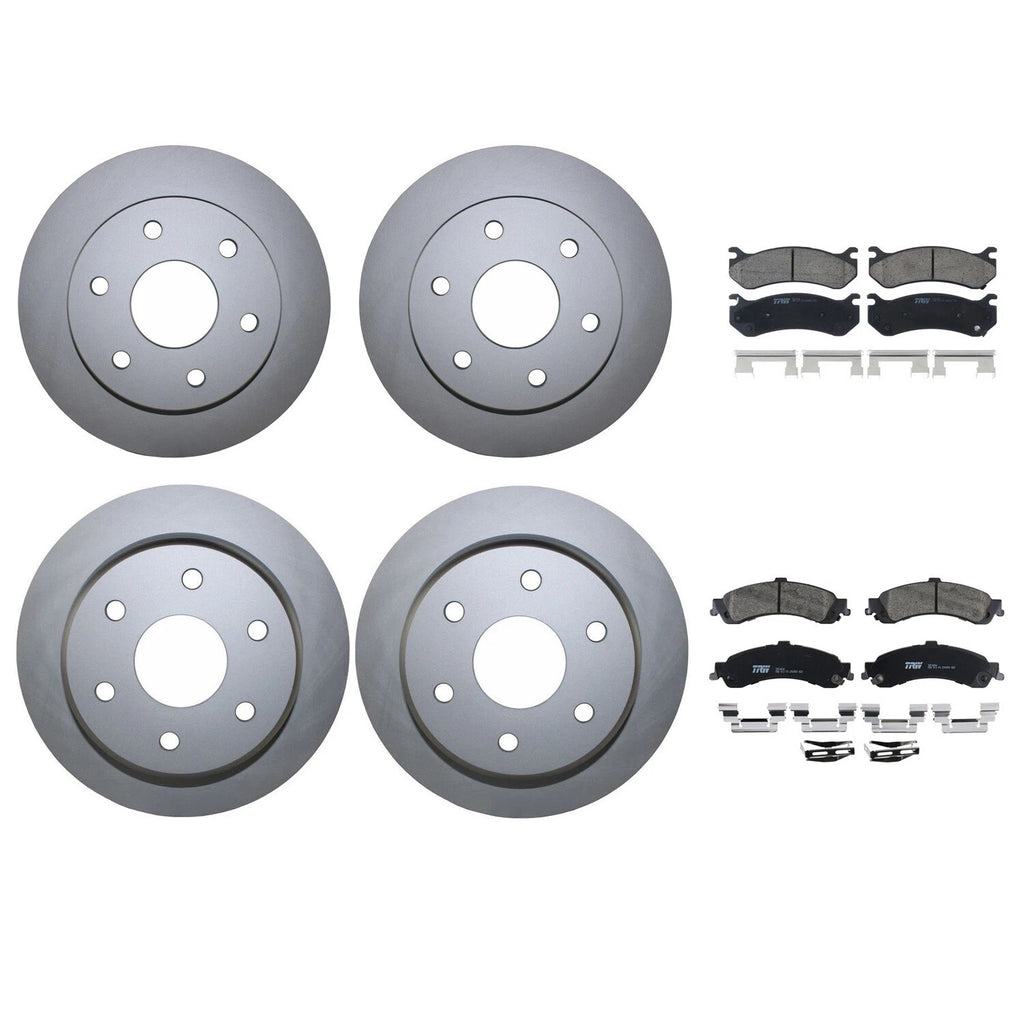Front Rear Brake Kit Disc Rotors TRW Pro Ceramic Pads for Cadillac Chevrolet GMC