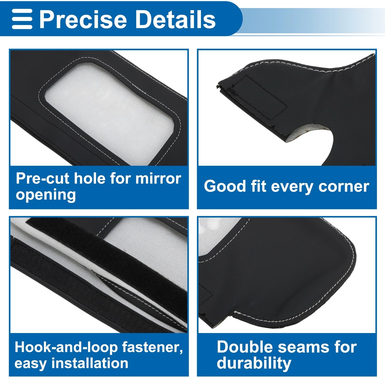 Sun Visor Cover Set for Ford Mustang (1994–2004) Left & Right Side Black Gray