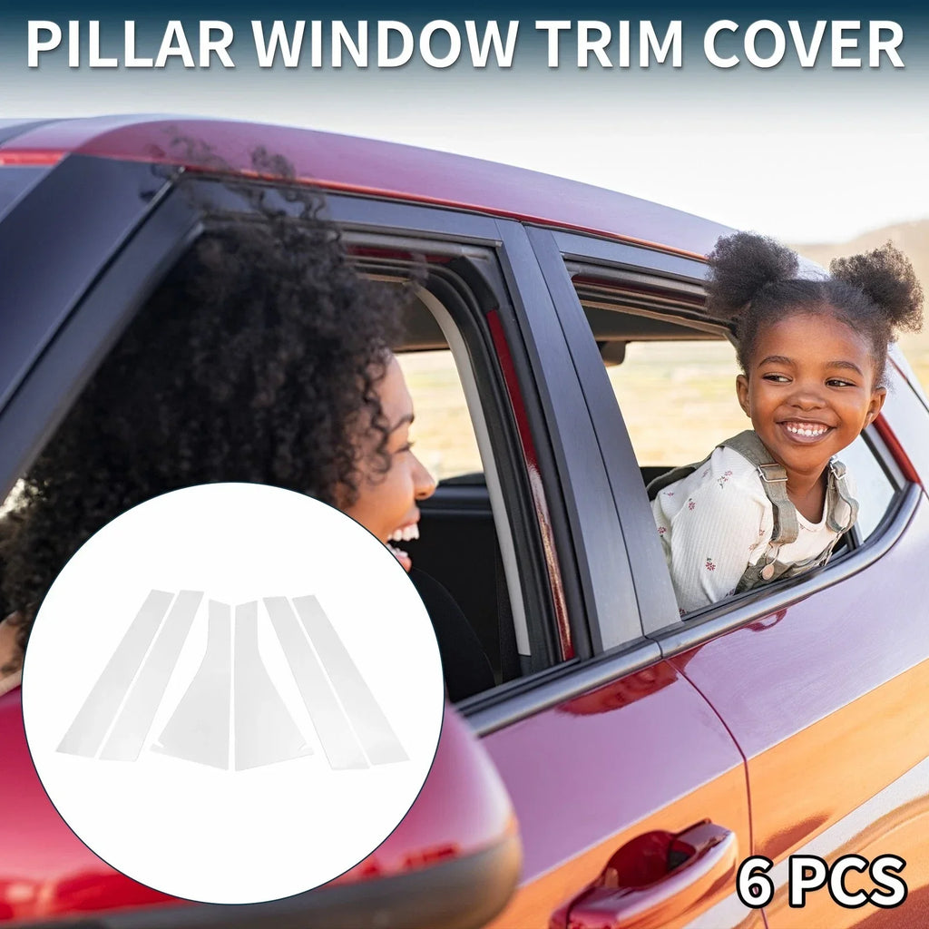 6 Pcs Door Pillar Window Trim for Honda Odyssey (2009-2014) Chrome Silver Tone