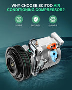 A/C Compressor w/ Clutch for Toyota Solara (2002–2008) CO 10768C