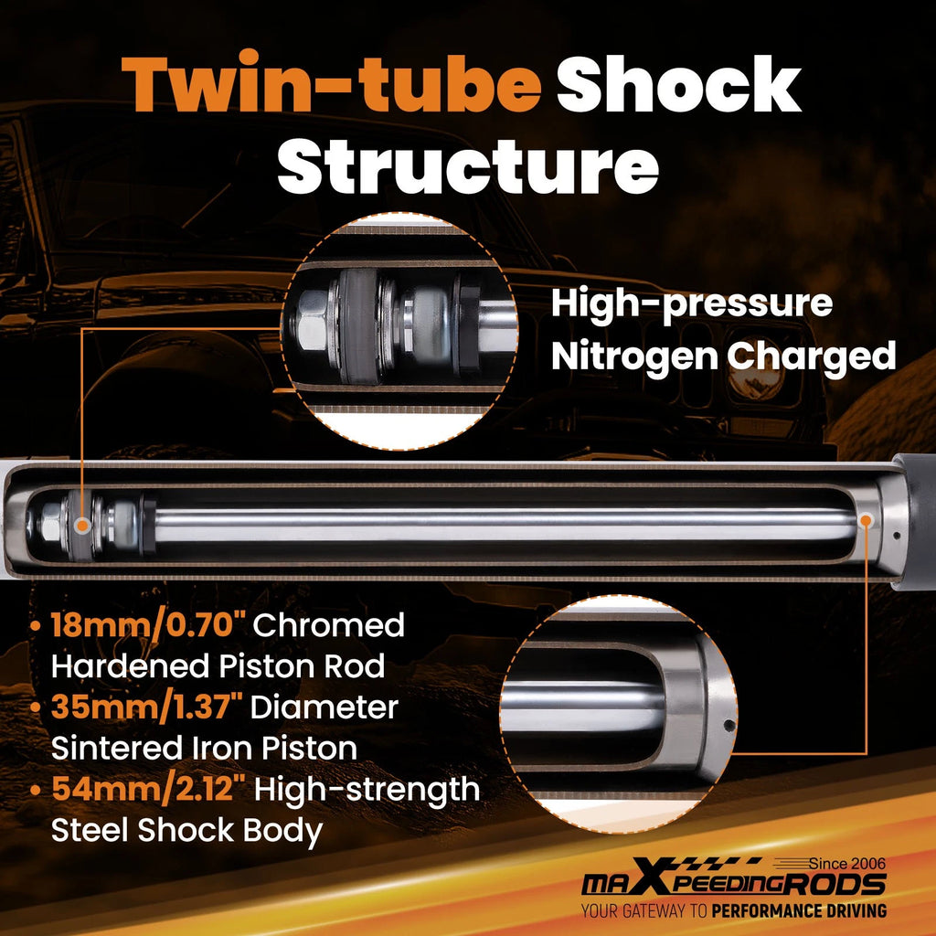 Front Shock Absorbers for Jeep Comanche MJ (1986–1992) 0.5-3" Lift