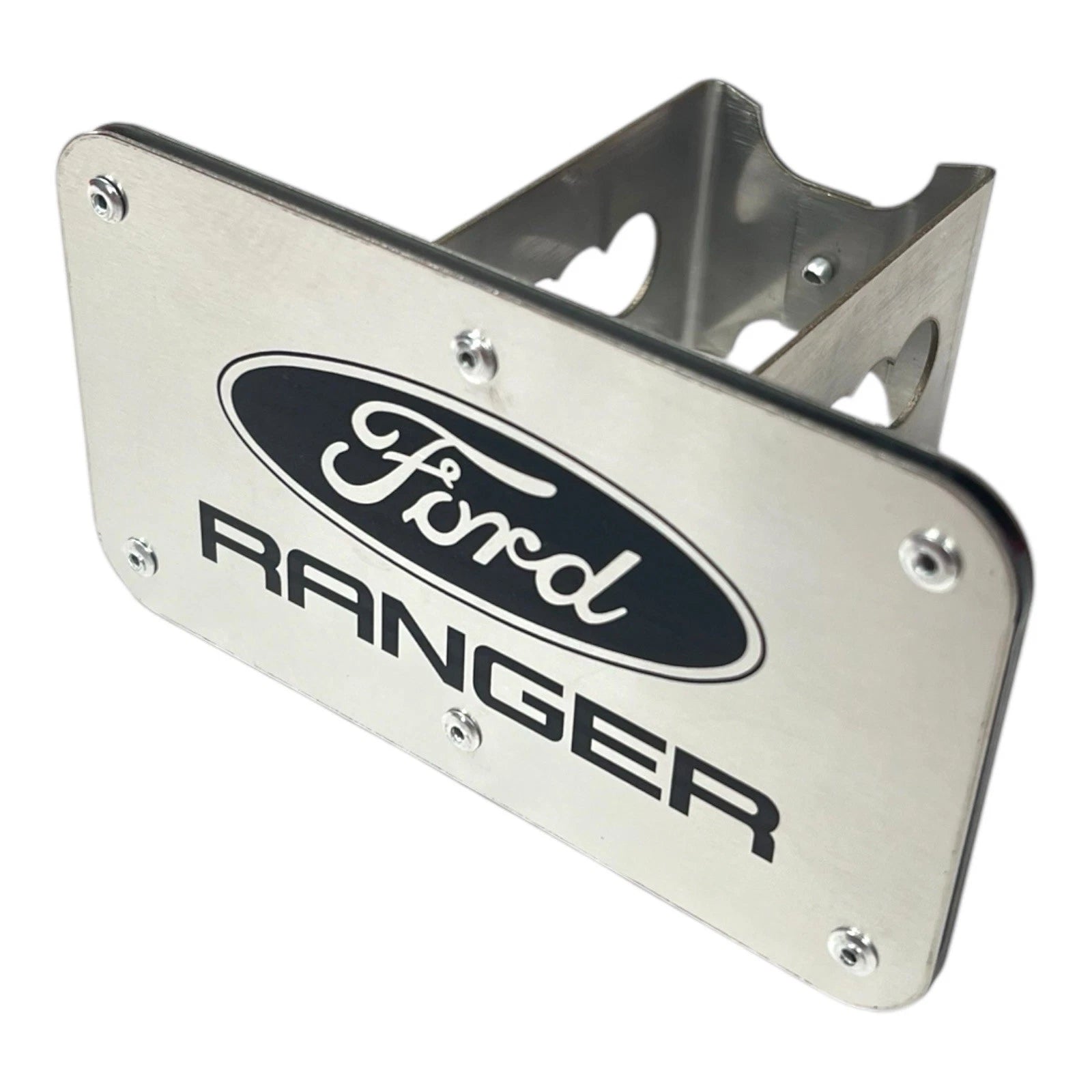 Trailer Hitch Cover Plug for Ford Ranger (2011–2018) Brushed Metal 2in Receiver