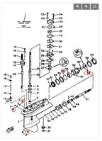 Lower Unit Gearcase Seal Kit for Yamaha 25-50 HP (93101-22067, 91490-30022)