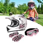 Youth Helmet for Kids - Pink Butterfly - Street Dirt Bike ATV Motocross (S, M, L, XL)