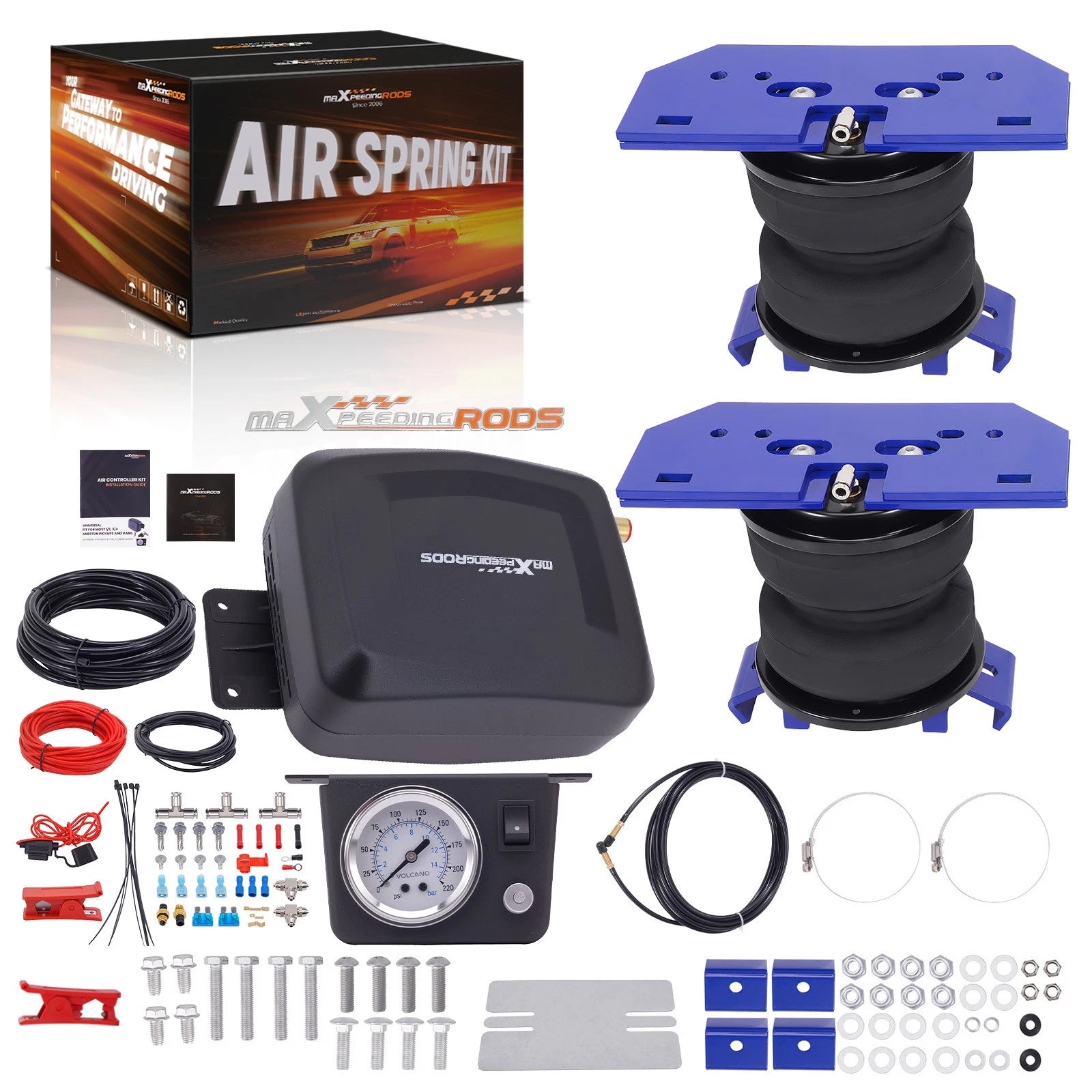 Air Suspension Springs + Compressor Kit for Dodge Ram 1500 4WD (2002–2008)