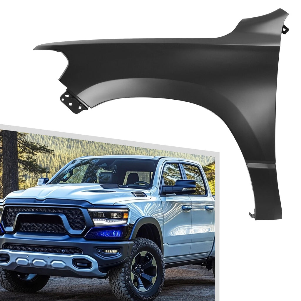 Fender for RAM 1500 (2019–2025) Black Steel Front Driver Side