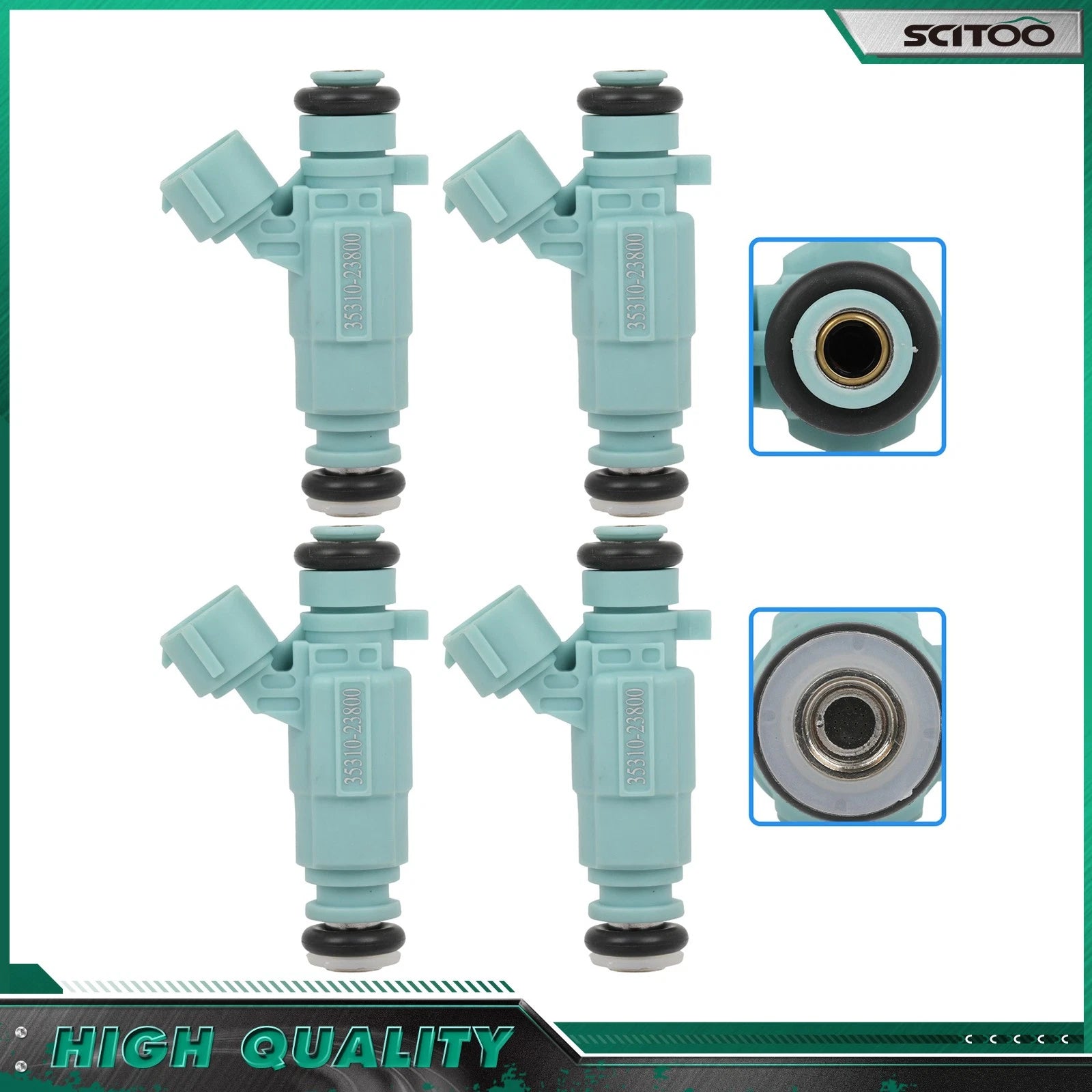 Set of 4 Fuel Injectors for Hyundai Elantra (2006–2012), Soul (2010–2011), Spectra (2007–2009) 2.0L