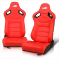 Pair of Reclinable Racing Bucket Seats for Universal Fit (38"H X 21"W X 23"D)