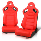 Pair of Reclinable Racing Bucket Seats for Universal Fit (38"H X 21"W X 23"D)